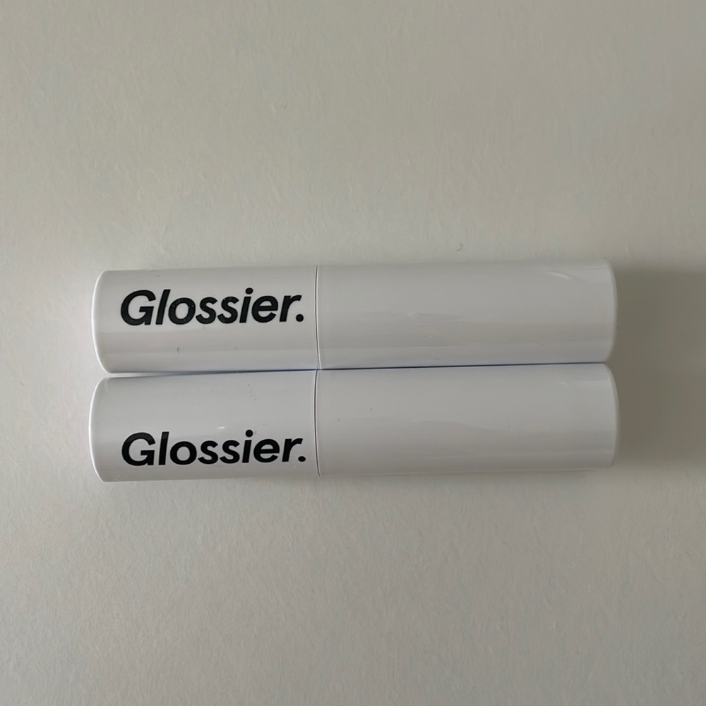 Glossier: Generation G. Sheer mate lipstick in Gam (Deep berry) and Like (Pink)